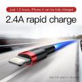 Baseus USB Cable for iPhone 12 11 Pro Max Xs X 8 Plus Cable 2.4A Fast Charging Cable for iPhone 7 SE Charger Cable USB Data Line