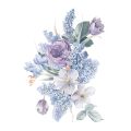 Romantic purple flowers Wall Sticker home wall decoration living room bedroom decor water color wallpaper self-adhesive stickers