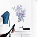 Romantic purple flowers Wall Sticker home wall decoration living room bedroom decor water color wallpaper self-adhesive stickers