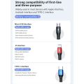 Super Charge 3 in 1 USB Cable for Huawei for iPhone 12 11 Pro Max 3in1 2in1 Fast Charge 8 Pin Micro USB Type C Cable for Samsung