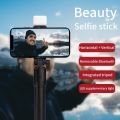 Wireless bluetooth selfie stick foldable mini tripod with fill light shutter remote control for IOS Android Self-Timer Rod Stick
