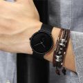 CRRJU 2150 Fashion men watches Top brand Causal Ultra-thin Mesh Steel Wristwatch men  Black sport waterproof Quartz Watch reloj