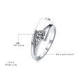 Cute Female Small Round Zircon Stone Ring Vintage Silver Color Wedding Jewelry Promise Crystal Engagement Rings For Women