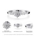 Luxury Female Flower Snowflake Ring 100% Real 925 Sterling Silver Wedding Band Ring Promise Love Engagement Rings For Women