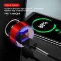 Car Charger Dual USB QC 3.0 Adapter Cigarette Lighter LED Voltmeter For All Types Mobile Phone Charger Smart Dual USB Charging