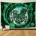 Simsant Viking Raven Tapestry Mysterious Viking Meditation Psychedelic Runes Art Wall Hanging Tapestries for Living Room Decor