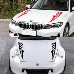 2Pcs 17x77cm Car Hood Over Stickers Vinyl Film Auto Racing Sports Styling Decals All Models Automobiles Car Tuning Accessories