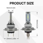 SUHU 2Pcs H7 LED Car Headlights High Low Beam Conversion Kit Hi/Lo Beam 55W 8000LM 6000K Super Bright Auto Fog Lights Bulbs CSV