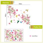 3D Pink Removable Peach Plum Cherry Blossom Flower Butterfly Vinyl Art Decal Wall Home Sticker Room Decor