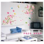 3D Pink Removable Peach Plum Cherry Blossom Flower Butterfly Vinyl Art Decal Wall Home Sticker Room Decor