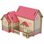 3D Wooden Puzzle Toys Jigsaw Architecture House DIY Manual Assembly Kit Kids Learning Educational Wooden Toys for Children