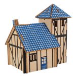 3D Wooden Puzzle Toys Jigsaw Architecture House DIY Manual Assembly Kit Kids Learning Educational Wooden Toys for Children