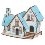 3D Wooden Puzzle Toys Jigsaw Architecture House DIY Manual Assembly Kit Kids Learning Educational Wooden Toys for Children