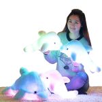 45cm/25cm Luminous Plush Dolphin Doll Glowing Pillow Cushion LED Light  Animal Toys Colorful  Kids Children's Gift WJ453