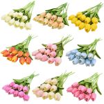 5/10/20pcs Tulip Artificial Flower Real Touch Artificial Tulip Bouquet Fake Flower for Home Gift Wedding Decorative Flowers