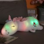 60CM Cute Glowing LED Night Light Unicorn Animal Plush Toys Lovely Luminous Pillow Stuffed Doll For Children Kids Brithday Gifts