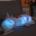 60CM Cute Glowing LED Night Light Unicorn Animal Plush Toys Lovely Luminous Pillow Stuffed Doll For Children Kids Brithday Gifts
