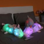 60CM Cute Glowing LED Night Light Unicorn Animal Plush Toys Lovely Luminous Pillow Stuffed Doll For Children Kids Brithday Gifts