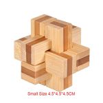9PCS/SET Design IQ Brain Teaser Kong Ming Lock 3D Wooden Interlocking Burr Puzzles Game Toy Bamboo Small Size For Adults Kids