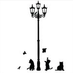 Creative DIY Popular Ancient Lamp Cats and Birds Wall Sticker cartoon Wall Mural Home Decor Room Kids Decals Wallpaper