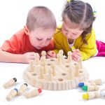 Kids Wooden Memory Match Stick Chess Fun Color Game Board Puzzles Educational Toy Cognitive Ability Learning Toys for Children