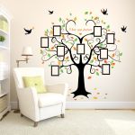 Large 160*204cm Family Tree Heart-shaped Photo Frame Wall Sticker Love You Forever Bird Decals Mural Art Home Decor Removable