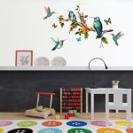 Multicolor Butterflies and birds flying Wall Sticker Living room bedroom decorations wallpaper Mural Removable stickers