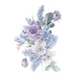 Romantic purple flowers Wall Sticker home wall decoration living room bedroom decor water color wallpaper self-adhesive stickers