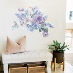 Romantic purple flowers Wall Sticker home wall decoration living room bedroom decor water color wallpaper self-adhesive stickers