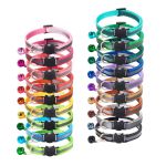 18 Colors Cats Bells Collars Adjustable Nylon Buckles Fashion Reflective Pet Collar Cat Head Pattern Supplies For Accessories