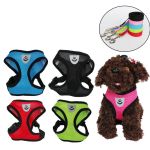 Cat Dog Adjustable Harness Vest Walking Lead Leash For Puppy Dogs Collar Polyester Mesh Harness For Small Medium Dog Cat Pet