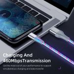Flow USB Data Cable For iPhone 12 Pro Max 11 XS XR X 8 7 6S Luminous Micro USB Type C 3A Fast Charging Cable For Huawei Xiaomi