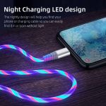 Flow USB Data Cable For iPhone 12 Pro Max 11 XS XR X 8 7 6S Luminous Micro USB Type C 3A Fast Charging Cable For Huawei Xiaomi