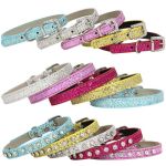 Hot Sale Super Shining Diamond Rhinestone Cat Collar Puppy Baby Dog Cat Collar Leather Strap Kitten Accessories Puppy Collar