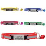 Nylon Collar Reflective Custom Personalized ID Free Engraving Cat Small Dog Cute Nylon Adjustable for Puppy Kittens Necklace