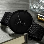CRRJU 2150 Fashion men watches Top brand Causal Ultra-thin Mesh Steel Wristwatch men  Black sport waterproof Quartz Watch reloj