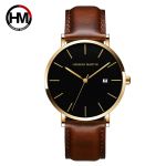 Japan Quartz Movement Full Black Simple Design Original Classic Men Watches With Calendar Leisure Fashion Waterproof Wrist Watch