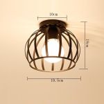Vintage LED E27 Celing Light Modern Nordic Retro Iron lamp Decor For Living Room Bar Black Loft E27 Home Lights Cage Fixture