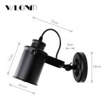 Vintage Wall Lamp Industrial light wall sconc,Plug with push button switch,Retro light wall,bedroom living room aisle lighting