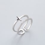 OL Geometric BRidal Cross Personality Ring 925 Sterling Silver For Women Birthday Party Fine jewelry New 2018 Accessories