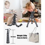 Tripod for Phone with Mobile phone Holder Gopro Mount, Mini flexible Desk Tripod with Remote for SmartPhone/Camera/Tablet