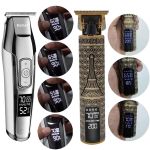 Kemei Electric Hair Clipper Professional hair trimmer For Men Beard shaver LCD 0mm Barber Hair Cutting Machine chargeable Razor