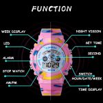 Navy Blue Camouflage Kids Watches LED Colorful Flash Digital Waterproof Alarm For Boys Girls Date Week Creative Children's Clock