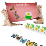 Automatic Electric Rotating Cat Toy Colorful Butterfly Bird Animal Shape Interactive Pet Dog Kitten Interactive Training Cat Toy