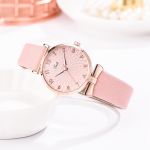Women Watches Bracelet Set Flowers Ladies Bracelet Watch Casual Leather Quartz Wristwatch 2pcs Set Clock Gifts Relogio Feminino