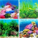 Aquarium Landscape Sticker Poster Fish Tank 3D Background Painting Sticker Double-sided Ocean Sea Plants Aquarium Decor