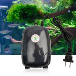 NICREW Aquarium Air Pump Fish Tank Mini Compressor Single Double Outlet with Check Valve Tube Aquatic Accessories 220V 3W 5W