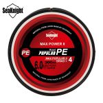SeaKnight Brand TriPoseidon 4 Strands 300M PE Braided Fishing Line 8-80LB Multifilament Fishing Line Smooth for Carp Fishing
