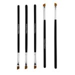 5Pcs Professional Black Eyebrow Inclined Flat Angled Brush Makeup Tool Wooden Pole Eyeliner Eyeshadow Eye Brow Women Cosmetic