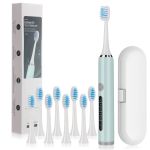 Rechargeable Sonic Electric Toothbrush 5 Modes, Smart Timer, 8 Brush Heads, Travel Case